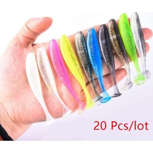 20pcs/Lot Soft Lures Silicone Bait 7cm 2g Goods For Fishing Sea Fishing Pva Swimbait Wobblers Artificial Tackle