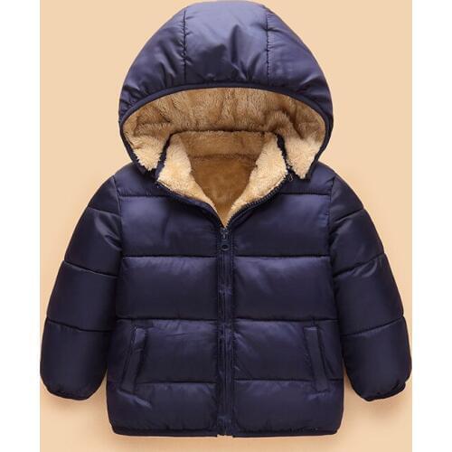 2018 Kids Winter Jacket Thick Velvet Girls Boys Coat Warm Childrens Jackets Cotton Infant Clothing Padded Jacket Kid Clothes