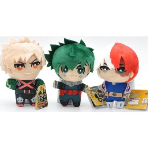 24Pc/Lot My Hero Academia Mascot Plush Pendant with Keychain 13cm Todoroki Shoto Bakugou Katsuki Midoriya Izuku Small Dolls Gift