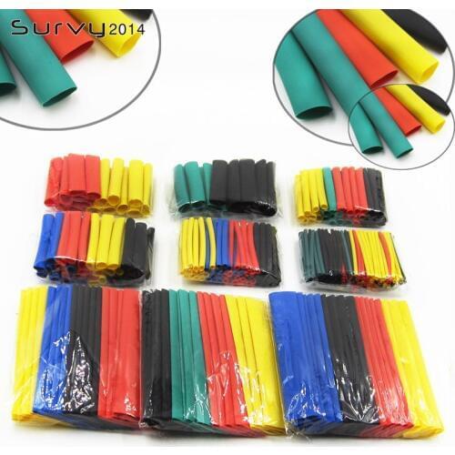328Pcs Car Electrical Cable Tube kits Heat Shrink Tube Tubing Wrap Sleeve Assorted 8 Sizes Mixed Color