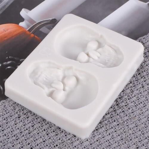 3D Skeleton Head Skull Silicone DIY Chocolate Candy Molds Party Cake Decoration Mold Pastry Baking Decoration Tools
