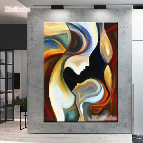 Abstract Colorful Mother and Son Pattern Full Drill Round Diamond Embroidery 5D DIY Diamond Painting Cross Stitch Stickers