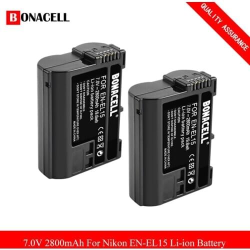 7.0V 2800mAh EN-EL15 EN-EL15a Battery for Nikon D7000 D7100 D7200 D850 D750 D7500 D810 D500 D800 D610 D600 Compatible Battery L5