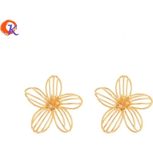 Cordial Design 30Pcs 26*28MM Jewelry Accessories/Charms/Flower Shape/Genuine Gold Plating/Hand Made/Earring Findings/DIY Making