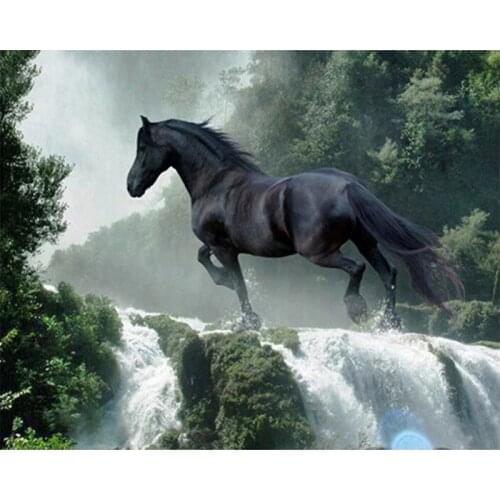 Drill 5D Diamond Painting Diamond Mosaic Environmental Crafts Full Diamond Embroidery Horse Waterfall Home decor