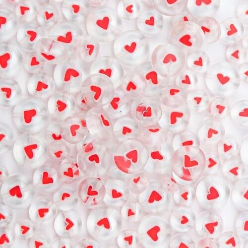 6/8/10mm Round Flat Shape Heart Beads Lampwork Glazed Glass Beads for DIY Bracelet Necklace Earring Jewelry Making Wholesale