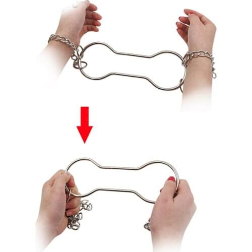 Chain Shackle Escape Handcuff Escape - Silver Color Magic Tricks Stage Close-Up Street Accessories Gimmick Comedy Mentalism