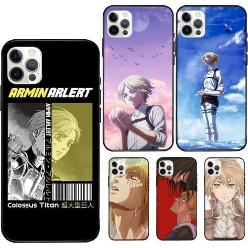 Armin Arlert Attack on Titan Case For iPhone 11 Pro XS Max XR X Soft Cover For iPhone 12 Mini 7 8 Plus SE Phone Case