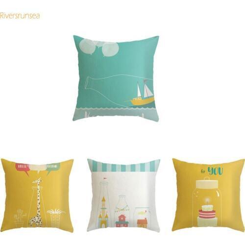 Cartoon jar giraffe Pattern Cushion Covers For Home Sofa Decor Children Room Decorative Pillow Case