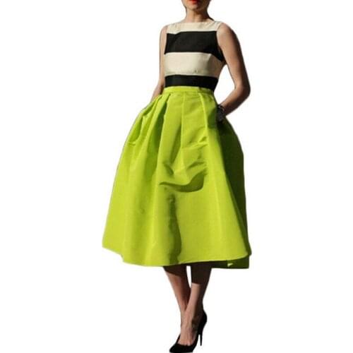 Retro Pleated Maxi Long Skirt High Waisted Saia Midi Puff Plus Size Atacado Roupas Femininas Summer Skirts Female Women Vestidos