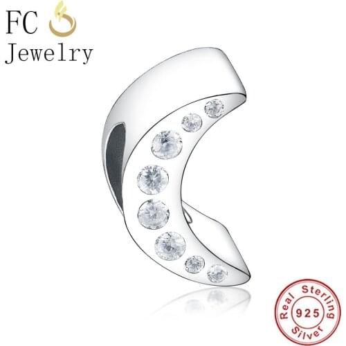 FC Jewelry Fit Original Brand Charm Bracelet 925 Sterling Silver Love You To The Moon Mix Zircon Bead For Making Women Berloque