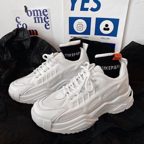 HIKDOOER Men's White Sneakers