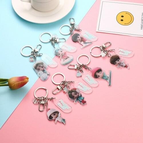 HQBTS bulletproof youth Double-sided cartoon soft plastic three-dimensional keychain key ring pendant same style