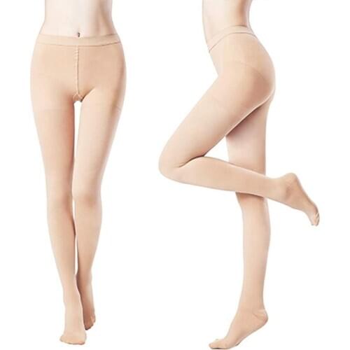 Compression Pantyhose 15-21mmHg Opaque Closed Toes Progressive Compression Stocking Pantyhose for Women Edema Varicose