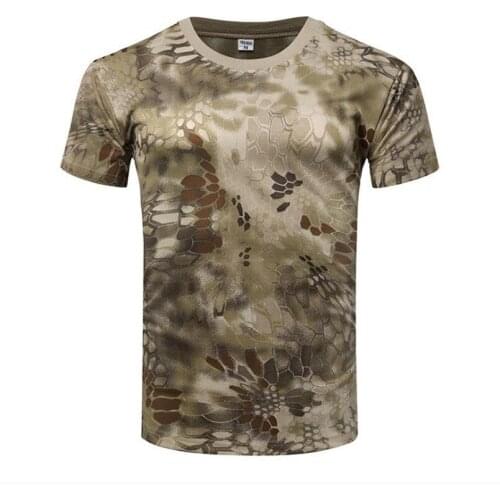 Summer Tactical Military Camouflage Short Sleeve Sports Clothes Breathable T Shirt Outdoor Quick-Drying O Neck Hiking T Shirt