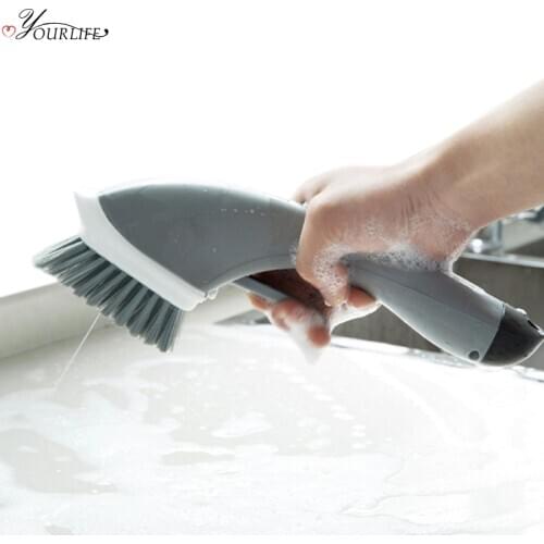 OYOURLIFE Multi-function Automatic Liquid Brush Kitchen Desktop Tile Sink Tableware Scrubber Dish Brush Cleaning Supplies