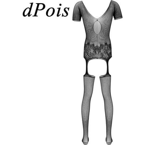 Mens Sexy Lingerie See Through Sheer Mesh Full Body Stocking Hollow Out Fishnet Footed Stretchy Body Pantyhose Tights Nightwear