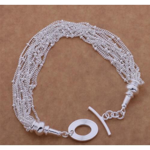 AH054 Hot sterling bracelet, sterling fashion jewelry multi-thread TO /aiwajada awyajofa silver color