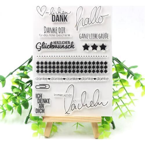 KSCRAFT Danke Transparent Clear Silicone Stamps for DIY Scrapbooking/Card Making/Kids Fun Decoration Supplies 655