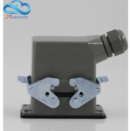 Rectangular H10B - HE - 010-1 heavy connectors 10 aviation plug for double side buckle 16 a500v screw feet
