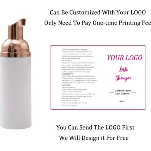 LOGO Free Design No Stimulation Peach Scent Eyelashes Extension Shampoo Mousse Foam Gentle Cleansing Grafting Pro Cleaner