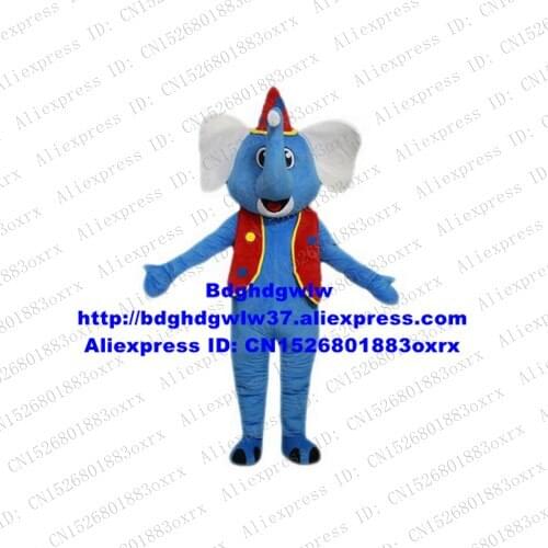 Blue Elephant Elephish Mascot Costume Adult Cartoon Character Outfit Suit Good-looking Nice Attract Popularity zx1705