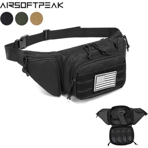 Tactical Gun Case Concealed Soft Pistol Pouch Military Men Shoulder Waist Tool Belt Bag Pack Nylon Army Hunting Camping Bags