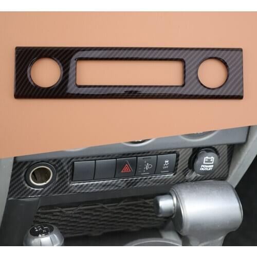 Carbon Fiber Style Console Cigarette Lighter Panel Trim Cover Decoration Fit For Jeep Wrangler JK 2010 2009 2008 2007