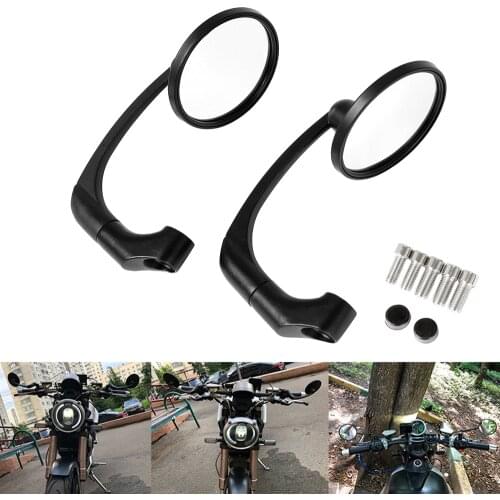 Universal Motorcycle Rearview Mirror Side Mirrors CNC Aluminum Handle Bar End Mirrors 8mm 10mm For Yamaha Harley Street Bike
