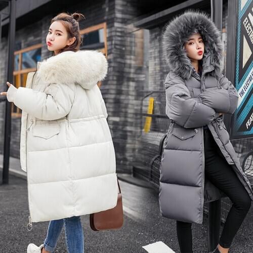 Long Fund Cotton-padded Clothes Woman 2019 Season Thickening Winter Clothes Will Code Heavy Seta Lead Down Cotton Loose Coat