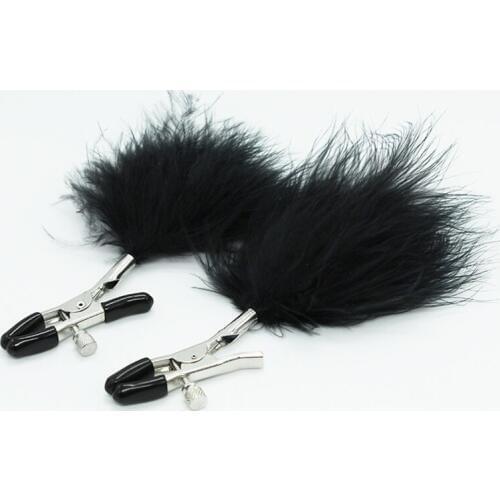 1 Pair Metal Nipple Clamps with Feather Breast Clip Bdsm Bondage Sex Toys for Couples Sex Shop Adult Game Fetish Wear Erotic Toy