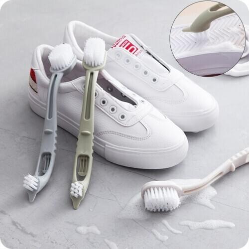 1PC Multi-function Double-head Shoe Brush Household Long Handle Shoe Brush Groove Decontamination Cleaning Brush