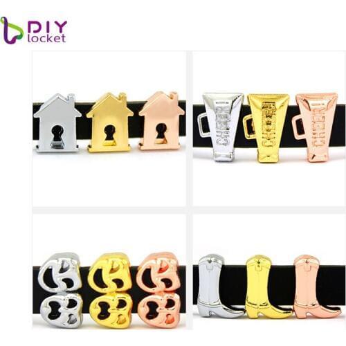 10PCS/lot Wholesale 8MM Slide Charms Fit DIY Wristband Belt & Bracelet LSSC79-373
