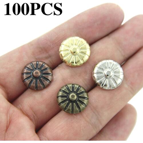 100pcs Antique Brass Upholstery Nail Jewelry Gift Wine Case Box Sofa Decorative Tack Stud Pushpin Doornail Hardware