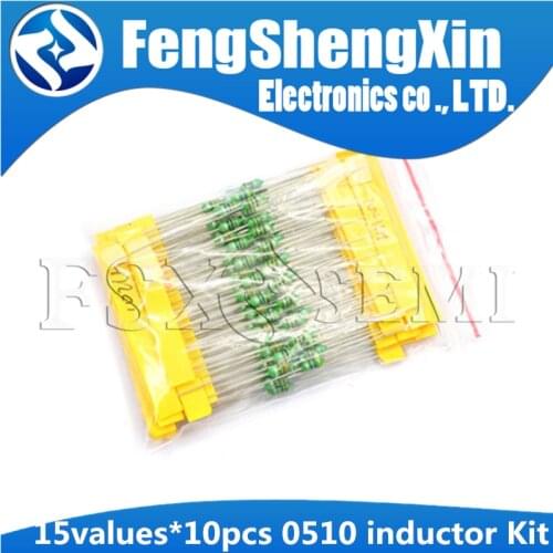 15values*10pcs=150pcs 0510 1W Color Ring inductance 10UH~4.7MH DIP Inductors Assortment Kit