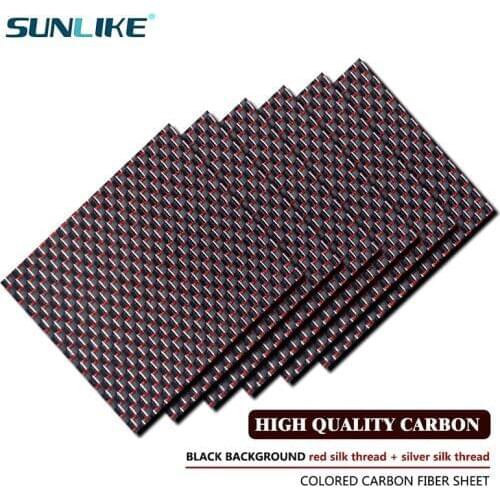 195x240mm 3k colered carbon fiber sheet red and sivler thread weave glossy matte surface carbon fiber panel plate board