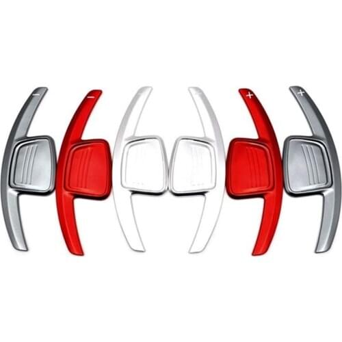 2Pcs GSD Aluminum alloy Car Steering Wheel Shift Paddle Shifter Extension for Audi A3 A4L A6L S4 Q5L TT,Silver