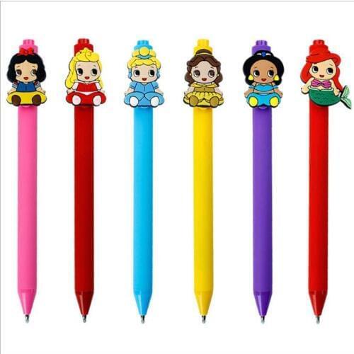 24pcs/lot Sweet Princess Gel Pens Kawaii 0.5mm Black Pen Cartoon Kid Gift office school supplies Papelaria Stationery G022