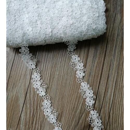 3 Yards White Costume Decoration Floral Lace Trim Flower Lace Ribbon Fabric DIY Craft Garment Doll Accessories