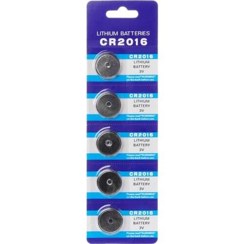 5PCS Button Battery CR2016 3V Lithium Cell Coin Batteries LM2016 BR2016 DL2016 Watch Electronic Promotion Toy Remote LX0B