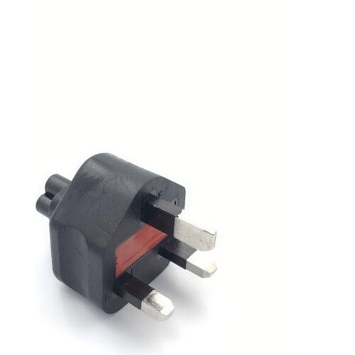 UK 3Pin Male to IEC 320 C5 Female AC Power Adapter, UNITED KINGDOM to C5 Recetacle Power Plug Convertor with Fused