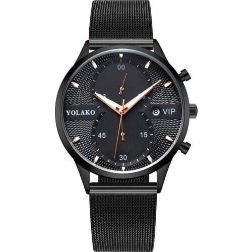 Men Watches Luxury Brand Men Calendar Stainless Steel Mesh Watch Men Elegant Fashion Quartz Watch relogio masculino Male Clock