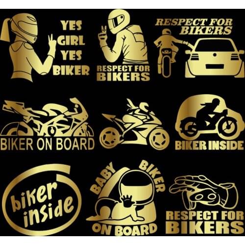 ChienHow 3D Car Stickers Respect for Bikers Sticker on Auto Vinyl Funny 3D Stickers and Motorcycle Car Styling Decoration