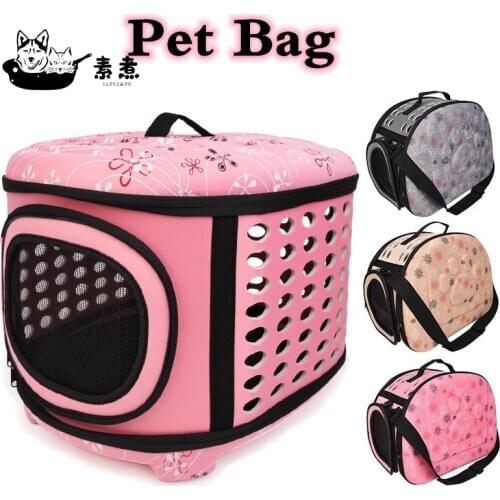 Foldable Dog Carrier Bag Travel Cats Handbag Portable Folding Pet Cage Carrying Bags Handbag for Cat Dog Guinea Pig Hamster