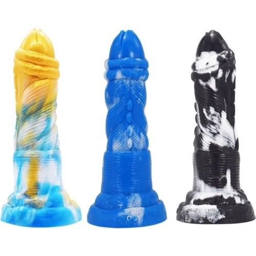 Bestco 18+ 205MM Dildo Anal Plug Realistic Animal Prostate Massage Vagina Anus Stimulator Adult Sex Toys For Women Men Couples