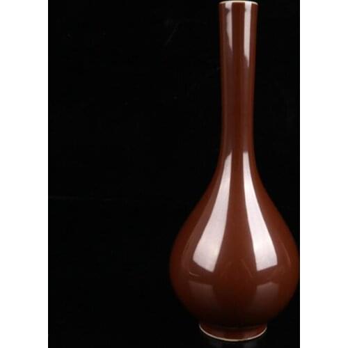 China Gold Brown Glaze ceramic vase crafts statue