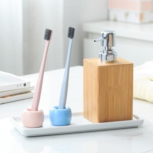 Natural Bamboo Wood Hand Sanitizer Bottle-Hotel Press Bottle Bathroom Accessories-Soap Dispenser-Shampoo Shower Gel Bottle-250ml