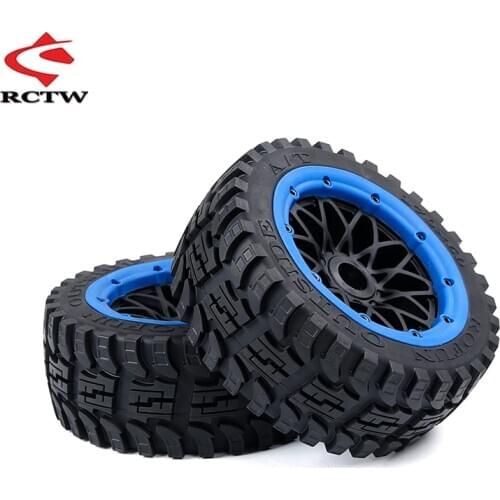 Gen.2 All-terrain Front and Rear Wheel Tire Assembly Set for 1/5 HPI ROVAN BAJA KM ROFUN BAHA 5B Truck Rc Car Toys Parts