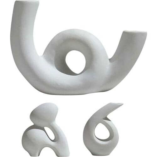 Nordic Style Ceramic Vase Flower Arrangement Dried Flower Simple Creative Living Room Home Decor