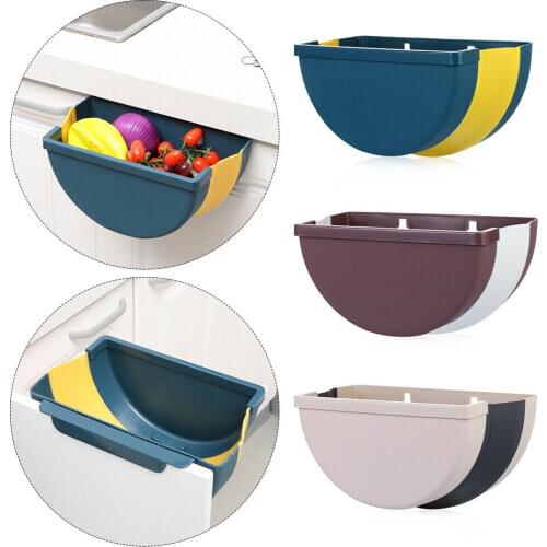 Waste Bin Hanging Trash Can Bin Cabinet Door Toilet Waste Storage Wall Mounted Folding Bathroom Cute Home Baskets Cleaning Tool